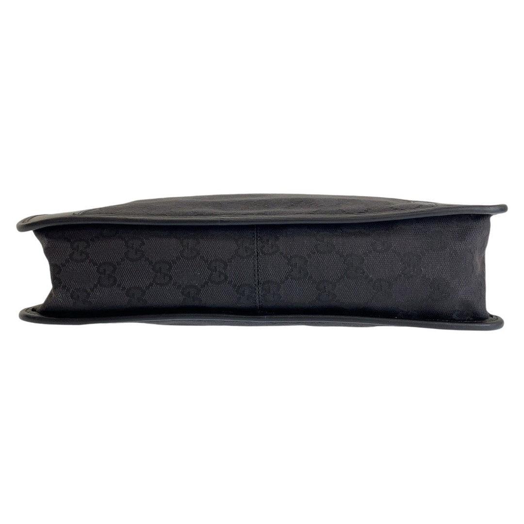 GUCCI Shoulder Bag 1.4205 GG canvas, leather Black GoldMetal Hobo Shoulder Bag Women Used Authentic