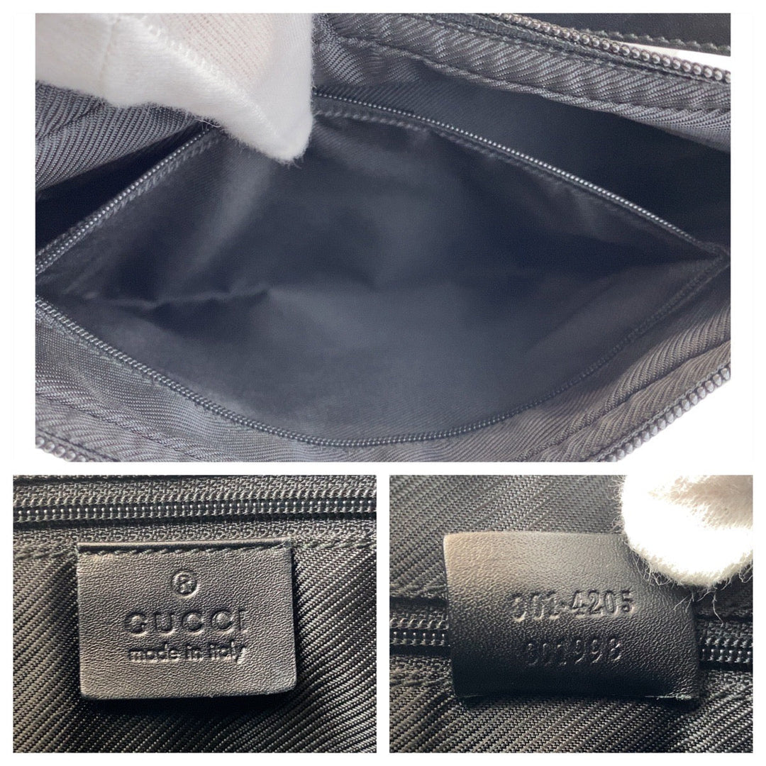 GUCCI Shoulder Bag 1.4205 GG canvas, leather Black GoldMetal Hobo Shoulder Bag Women Used Authentic