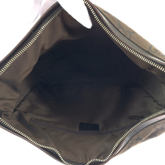 GUCCI Shoulder Bag 001 3770 Nylon Brown Silver Metal One Shoulder Bag Women Used Authentic