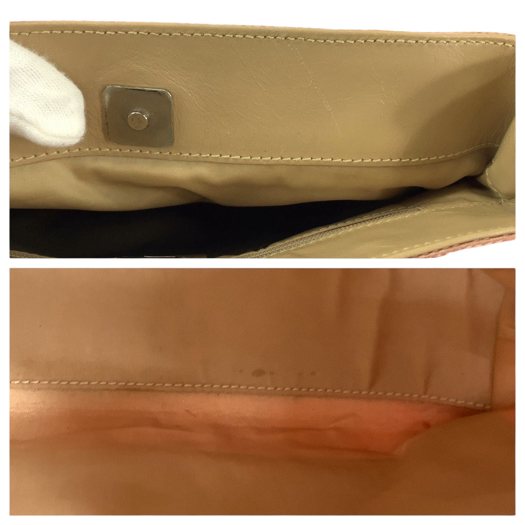 GUCCI Tote Bag 002 1075 GG canvas Pink Beige SilverMetal Tote Bag Shoulder Bag Women Used Authentic