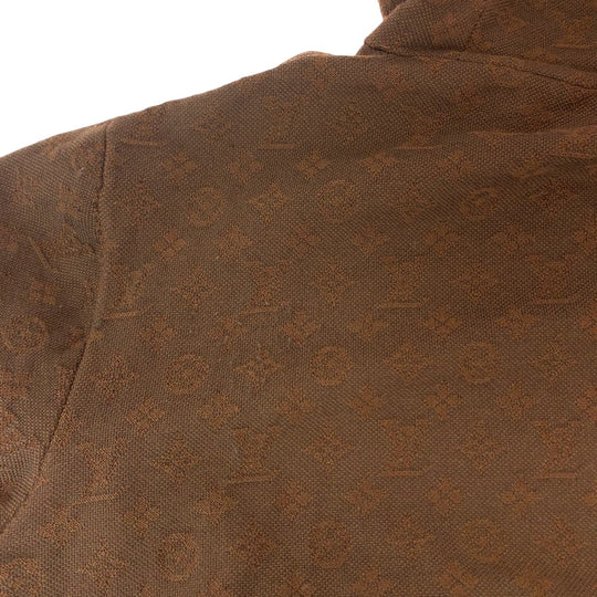 LOUIS VUITTON Hoodie RM212 AU7 HLN81W wool Brown Jacquard Hoodie Monogram mens L Used Authentic