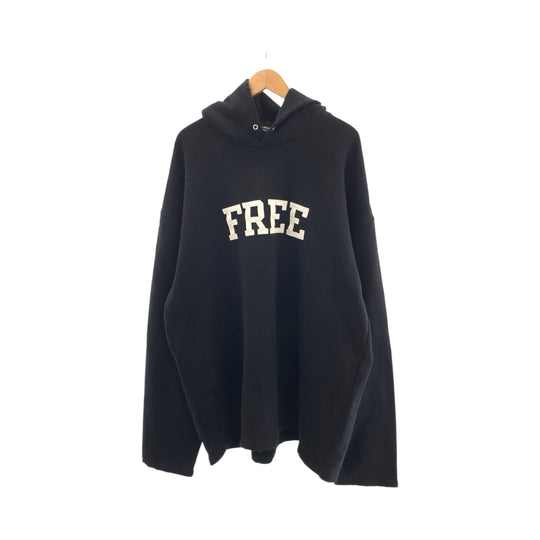 BALENCIAGA Hoodie MT74 661711 TKVD4 cotton black black white Hoodie Distressed 21AW FREE NO RIB HOODIE mens XXS Used Authentic