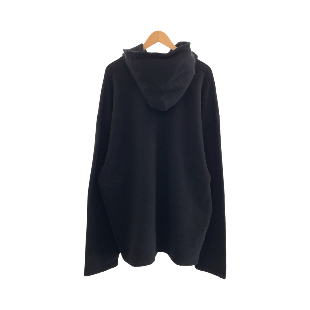 BALENCIAGA Hoodie MT74 661711 TKVD4 cotton black black white Hoodie Distressed 21AW FREE NO RIB HOODIE mens XXS Used Authentic