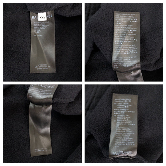 BALENCIAGA Hoodie MT74 661711 TKVD4 cotton black black white Hoodie Distressed 21AW FREE NO RIB HOODIE mens XXS Used Authentic