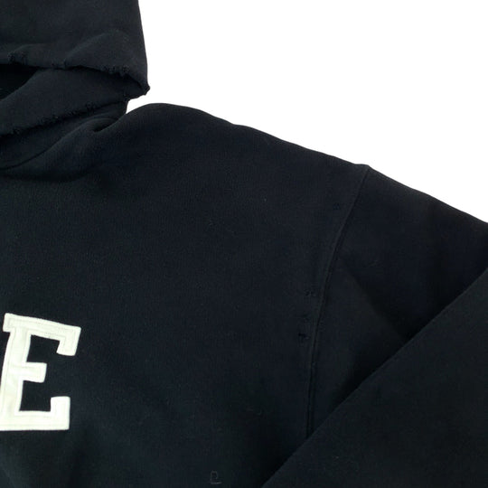 BALENCIAGA Hoodie MT74 661711 TKVD4 cotton black black white Hoodie Distressed 21AW FREE NO RIB HOODIE mens XXS Used Authentic