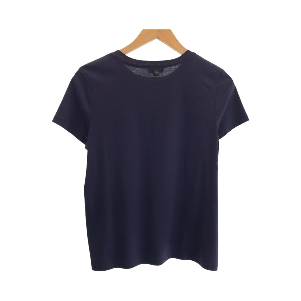 CHANEL Short sleeve T-shirt P57359K07506 cotton Navy red Short sleeve T-shirt, crew neck, cut and sew Gabriel Logo Women 34 Used Authentic