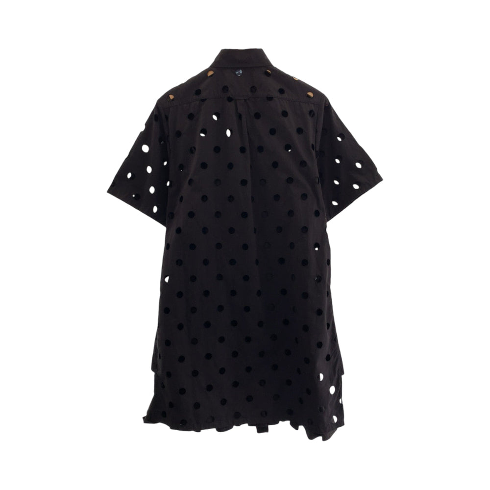 PRADA one piece cotton Black black One-piece with inner Eyelet Lace Poplin Women 36 Used Authentic
