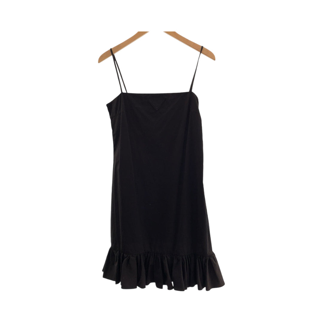 PRADA one piece cotton Black black One-piece with inner Eyelet Lace Poplin Women 36 Used Authentic