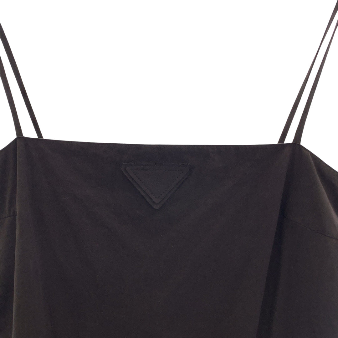 PRADA one piece cotton Black black One-piece with inner Eyelet Lace Poplin Women 36 Used Authentic