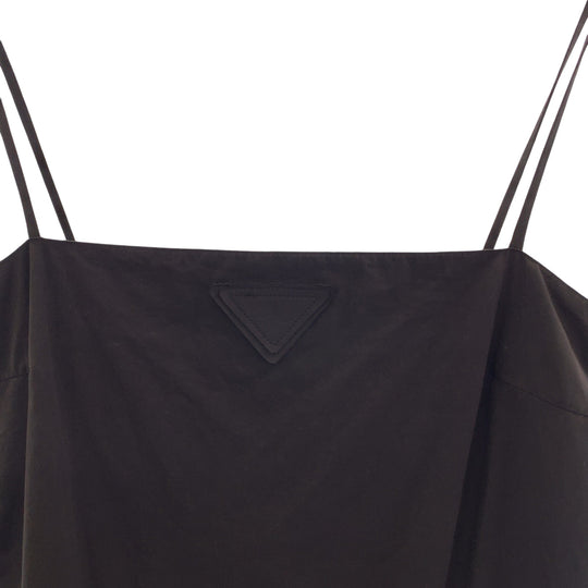 PRADA one piece cotton Black black One-piece with inner Eyelet Lace Poplin Women 36 Used Authentic
