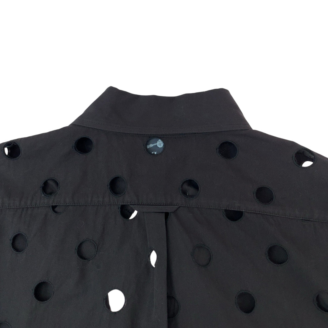 PRADA one piece cotton Black black One-piece with inner Eyelet Lace Poplin Women 36 Used Authentic