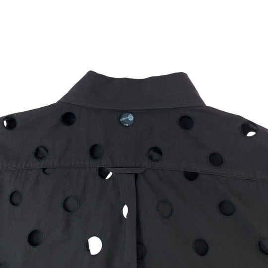 PRADA one piece cotton Black black One-piece with inner Eyelet Lace Poplin Women 36 Used Authentic