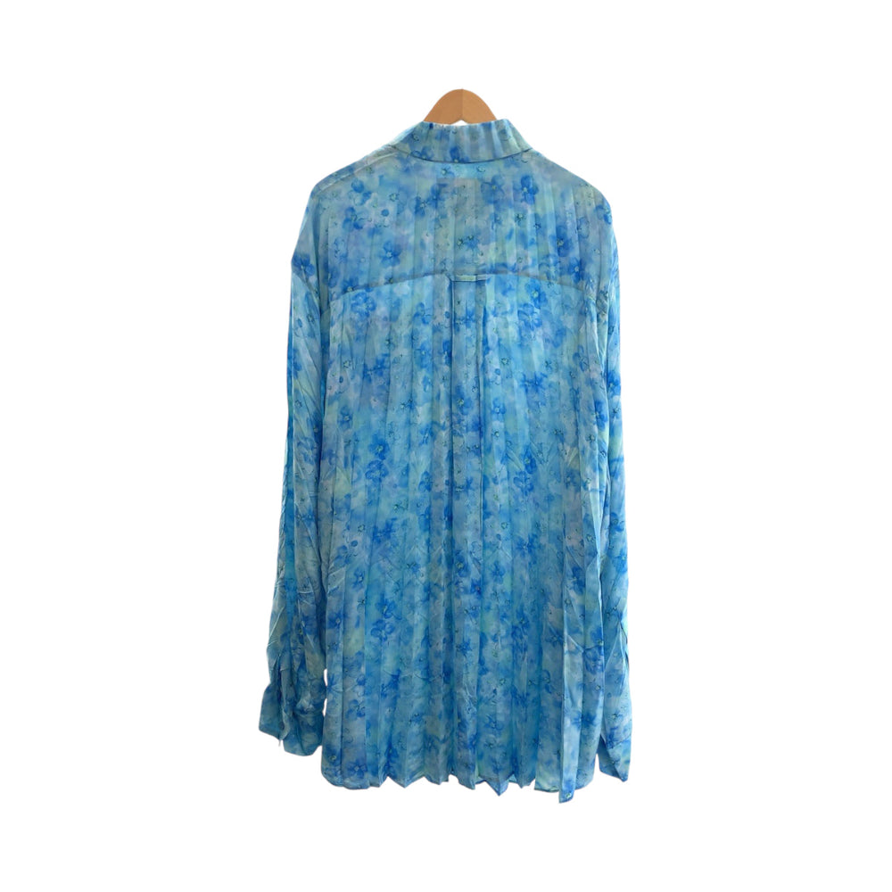 BALENCIAGA Long sleeve shirt polyester blue Floral Women L Used Authentic