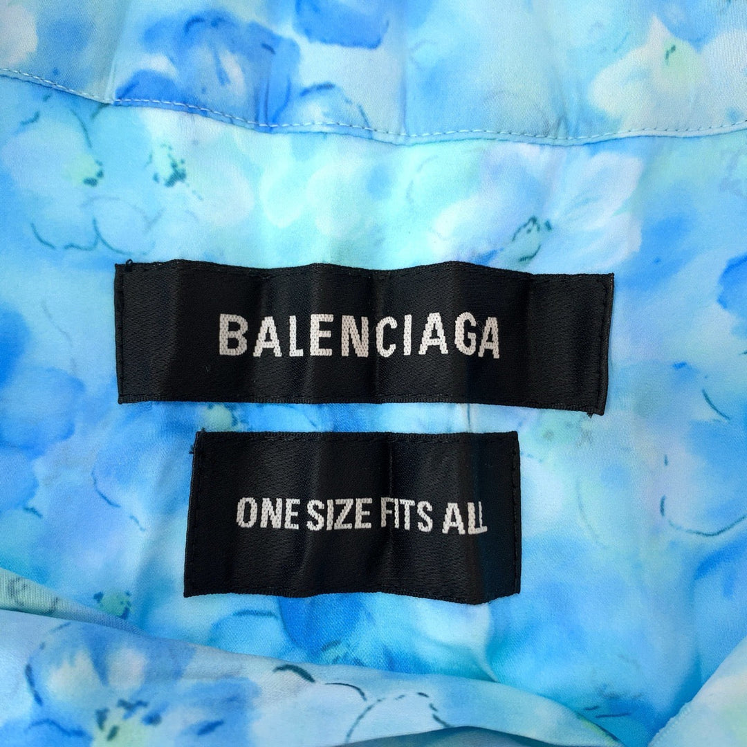 BALENCIAGA Long sleeve shirt polyester blue Floral Women L Used Authentic