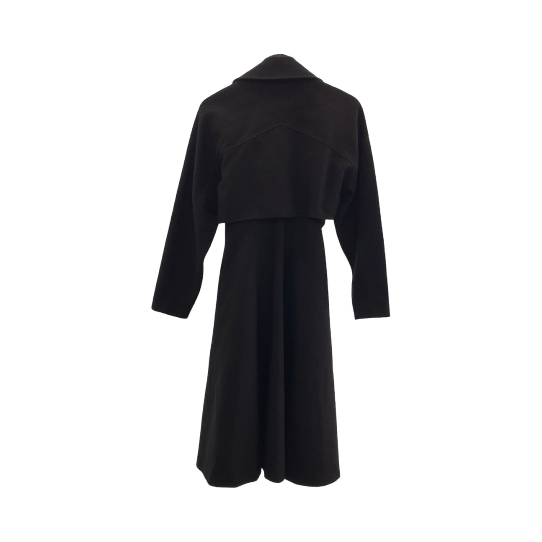 BOTTEGAVENETA trench coat wool black trench coat triangle belt Women 36 Used Authentic