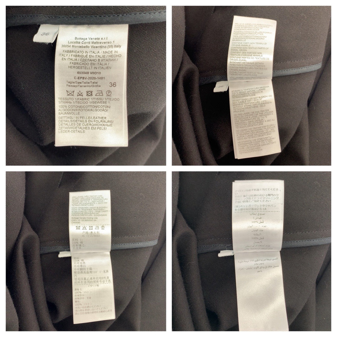 BOTTEGAVENETA trench coat wool black trench coat triangle belt Women 36 Used Authentic