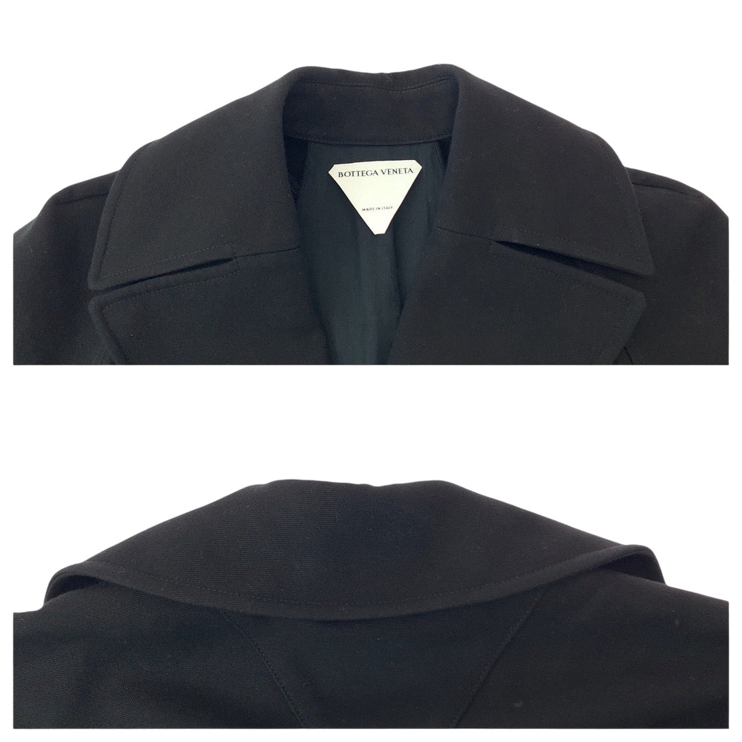 BOTTEGAVENETA trench coat wool black trench coat triangle belt Women 36 Used Authentic