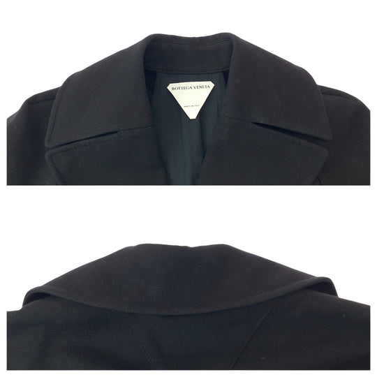 BOTTEGAVENETA trench coat wool black trench coat triangle belt Women 36 Used Authentic