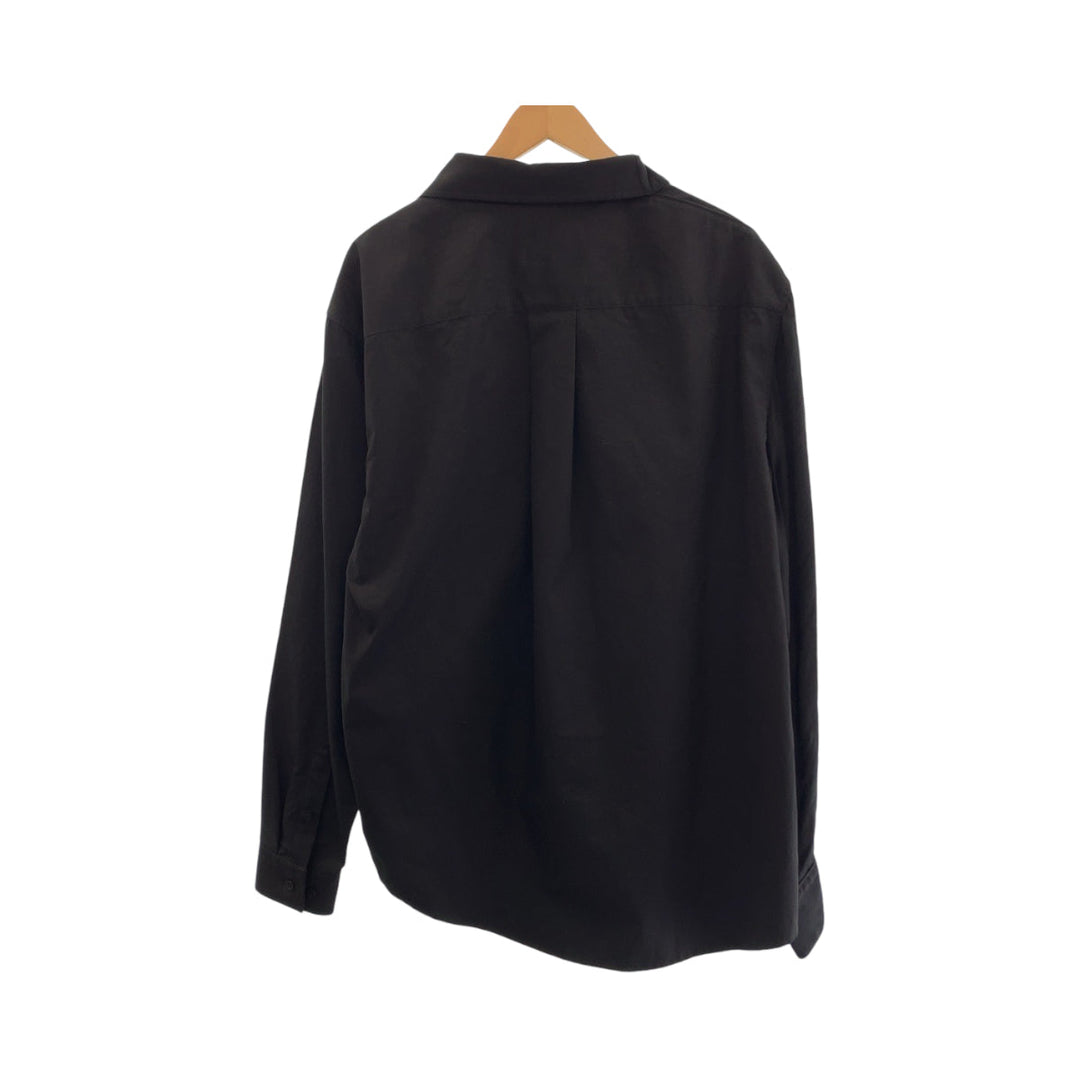 BALENCIAGA Long sleeve shirt 658854 TKO13 cotton black Stomach material docking mens XXS Used Authentic