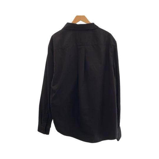 BALENCIAGA Long sleeve shirt 658854 TKO13 cotton black Stomach material docking mens XXS Used Authentic