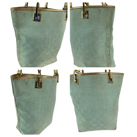GUCCI Tote Bag 002 1099 GG canvas green