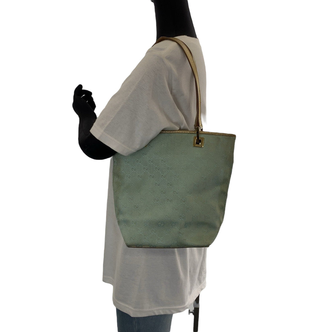 GUCCI Tote Bag 002 1099 GG canvas green