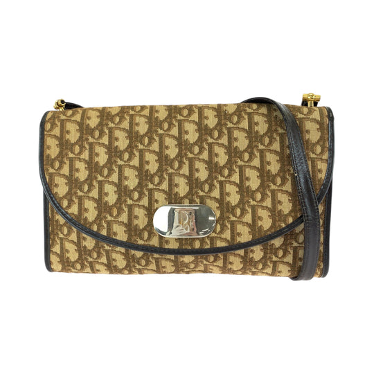 Dior Shoulder Bag canvas Brown Gold Metal Shoulder Bag, shoulder bag Trotter Women Used Authentic
