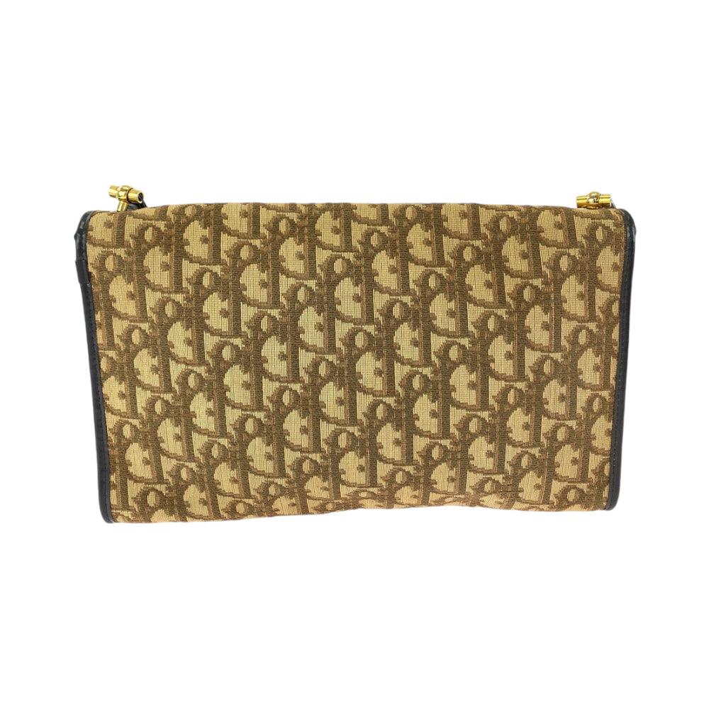 Dior Shoulder Bag canvas Brown Gold Metal Shoulder Bag, shoulder bag Trotter Women Used Authentic