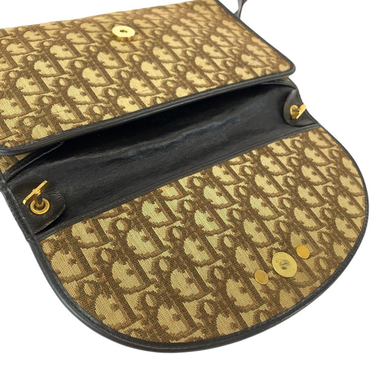 Dior Shoulder Bag canvas Brown Gold Metal Shoulder Bag, shoulder bag Trotter Women Used Authentic