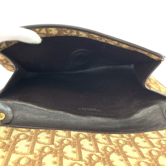 Dior Shoulder Bag canvas Brown Gold Metal Shoulder Bag, shoulder bag Trotter Women Used Authentic