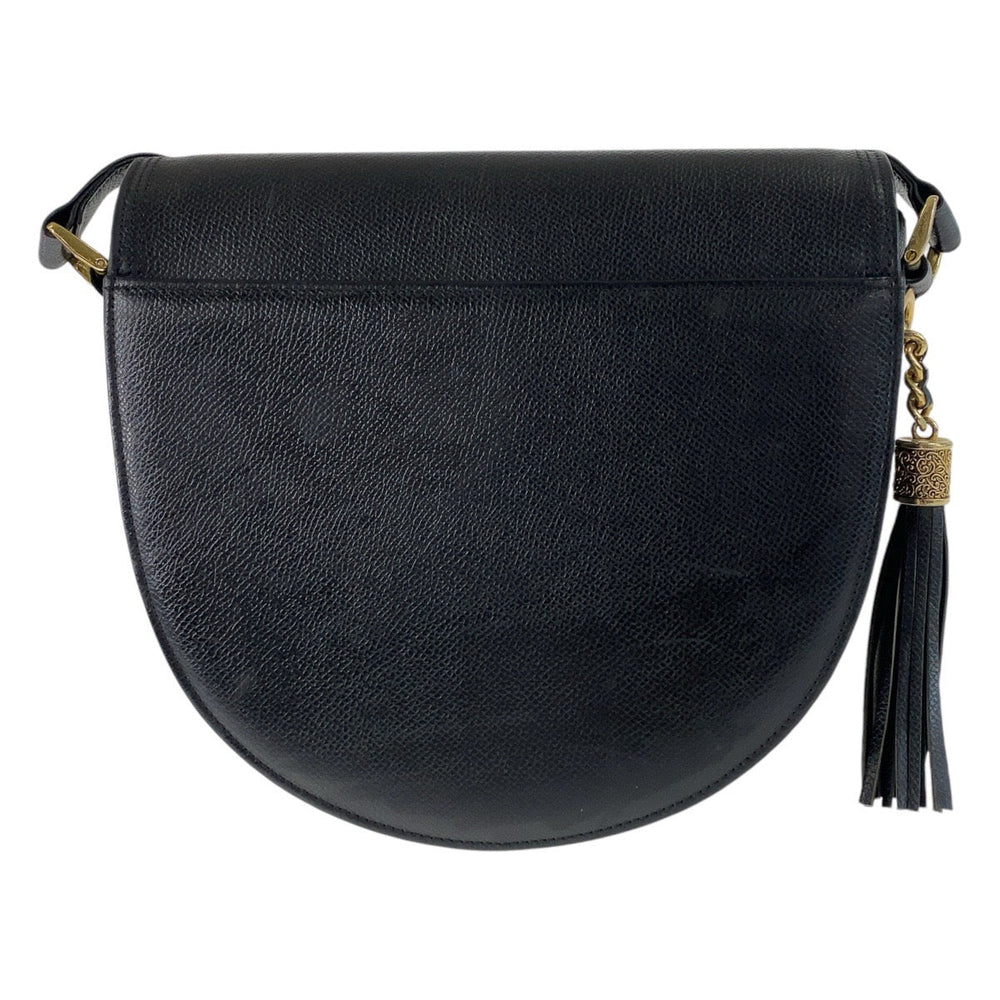 Valentino Garavani Shoulder Bag leather Black GoldMetal Crossbody Shoulder Bag Pochette Women Used Authentic