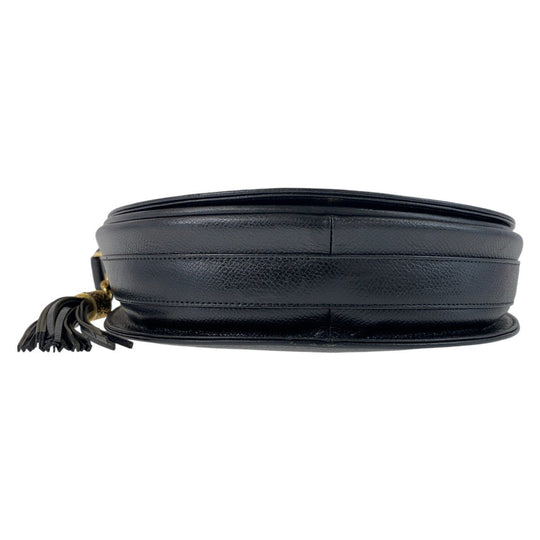 Valentino Garavani Shoulder Bag leather Black GoldMetal Crossbody Shoulder Bag Pochette Women Used Authentic