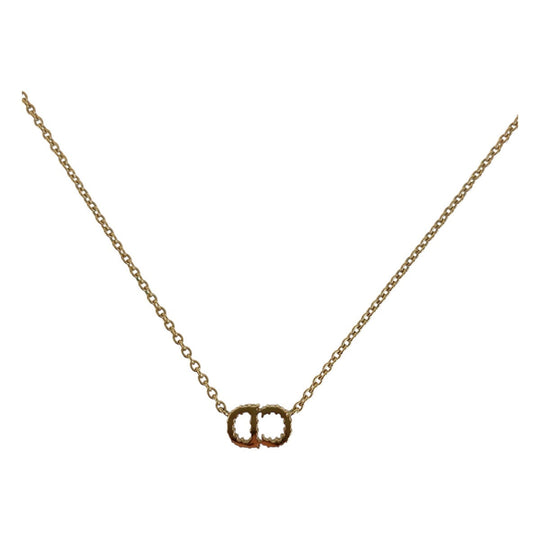 Dior Necklace Metal, Rhinestone gold Necklace Claire Dee Lune Women Used Authentic
