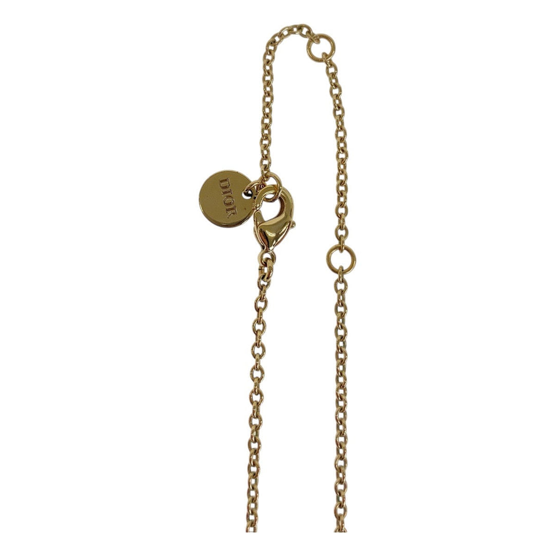 Dior Necklace Metal, Rhinestone gold Necklace Claire Dee Lune Women Used Authentic