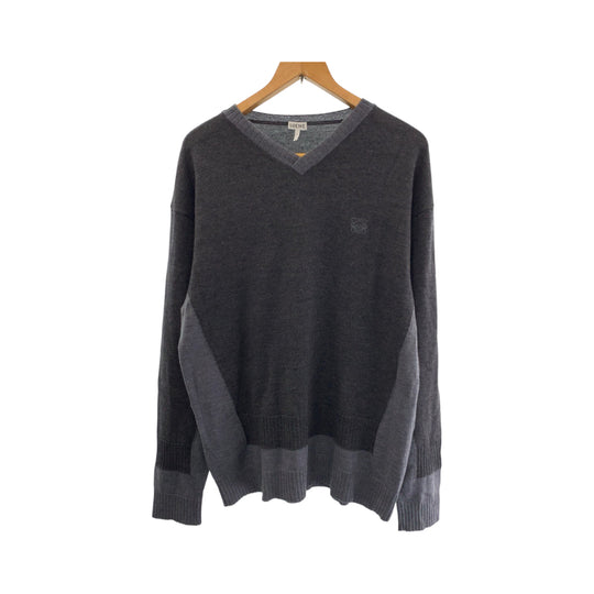 LOEWE knit wool gray Knitwear, Cut and Sewn Sweaters anagram mens L Used Authentic
