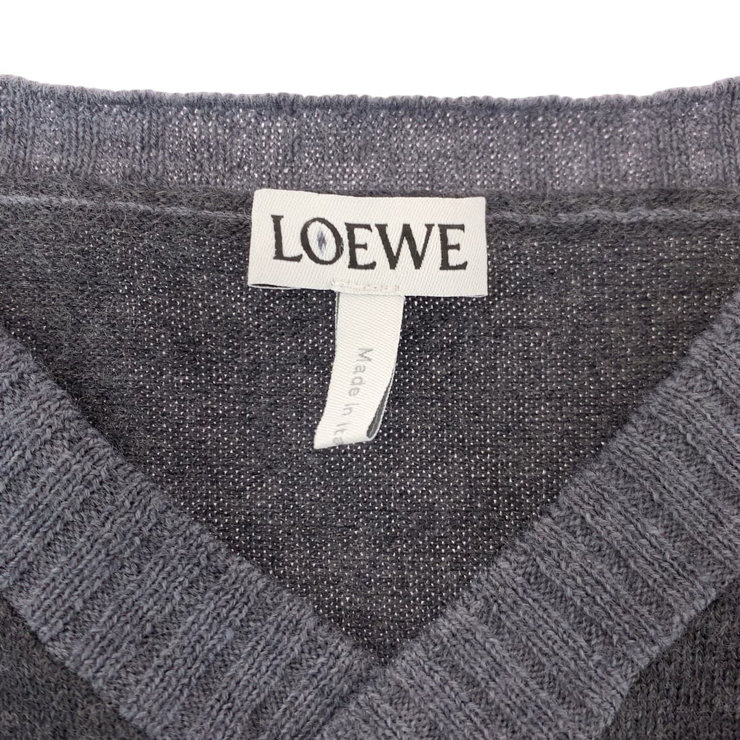 LOEWE knit wool gray Knitwear, Cut and Sewn Sweaters anagram mens L Used Authentic