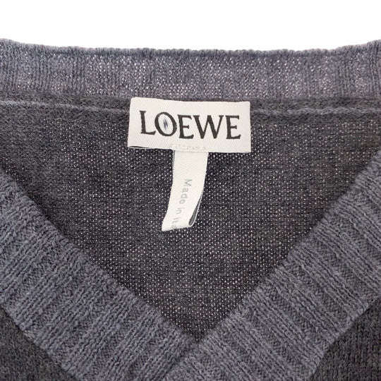 LOEWE knit wool gray Knitwear, Cut and Sewn Sweaters anagram mens L Used Authentic
