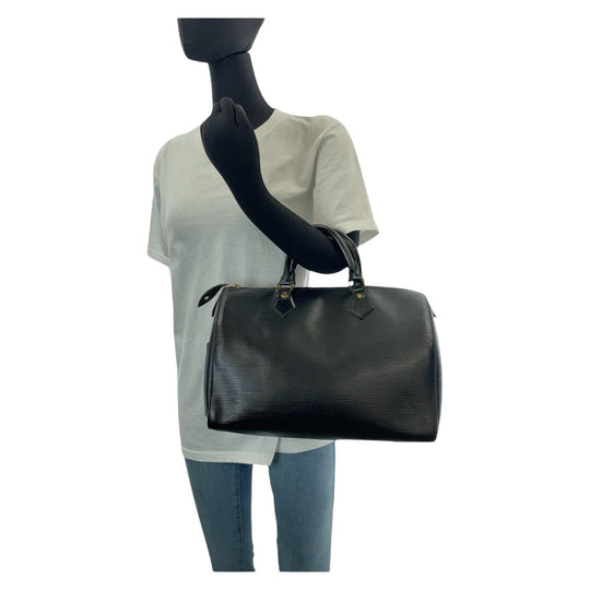 LOUIS VUITTON Handbag M59022 leather black Epi Speedy 30