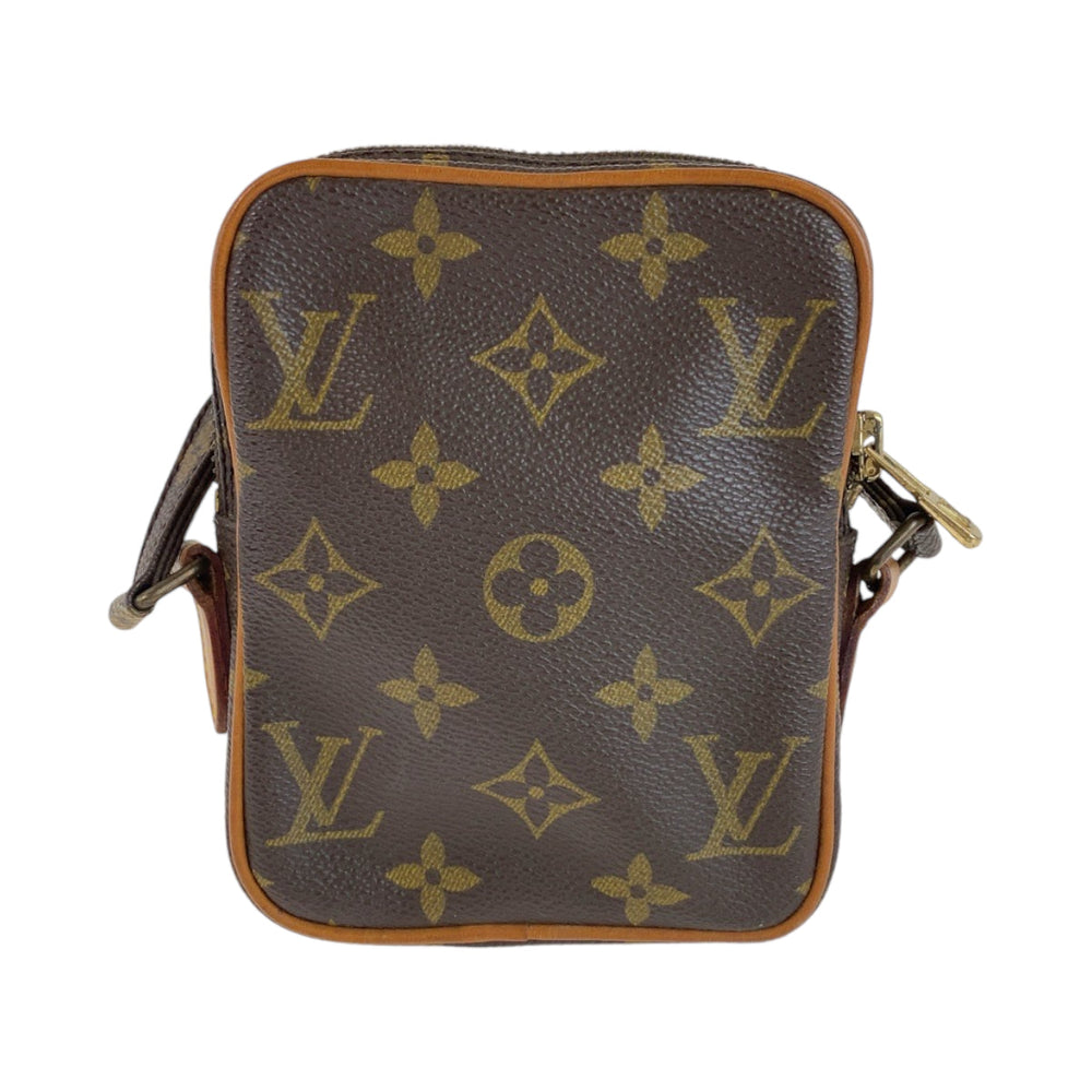 LOUIS VUITTON Shoulder Bag M45268 PVC Brown Gold Metal Shoulder Bag Crossbody Pochette Monogram Mini Danube Women Used Authentic