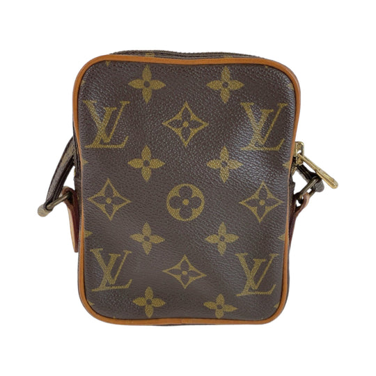 LOUIS VUITTON Shoulder Bag M45268 PVC Brown Gold Metal Shoulder Bag Crossbody Pochette Monogram Mini Danube Women Used Authentic
