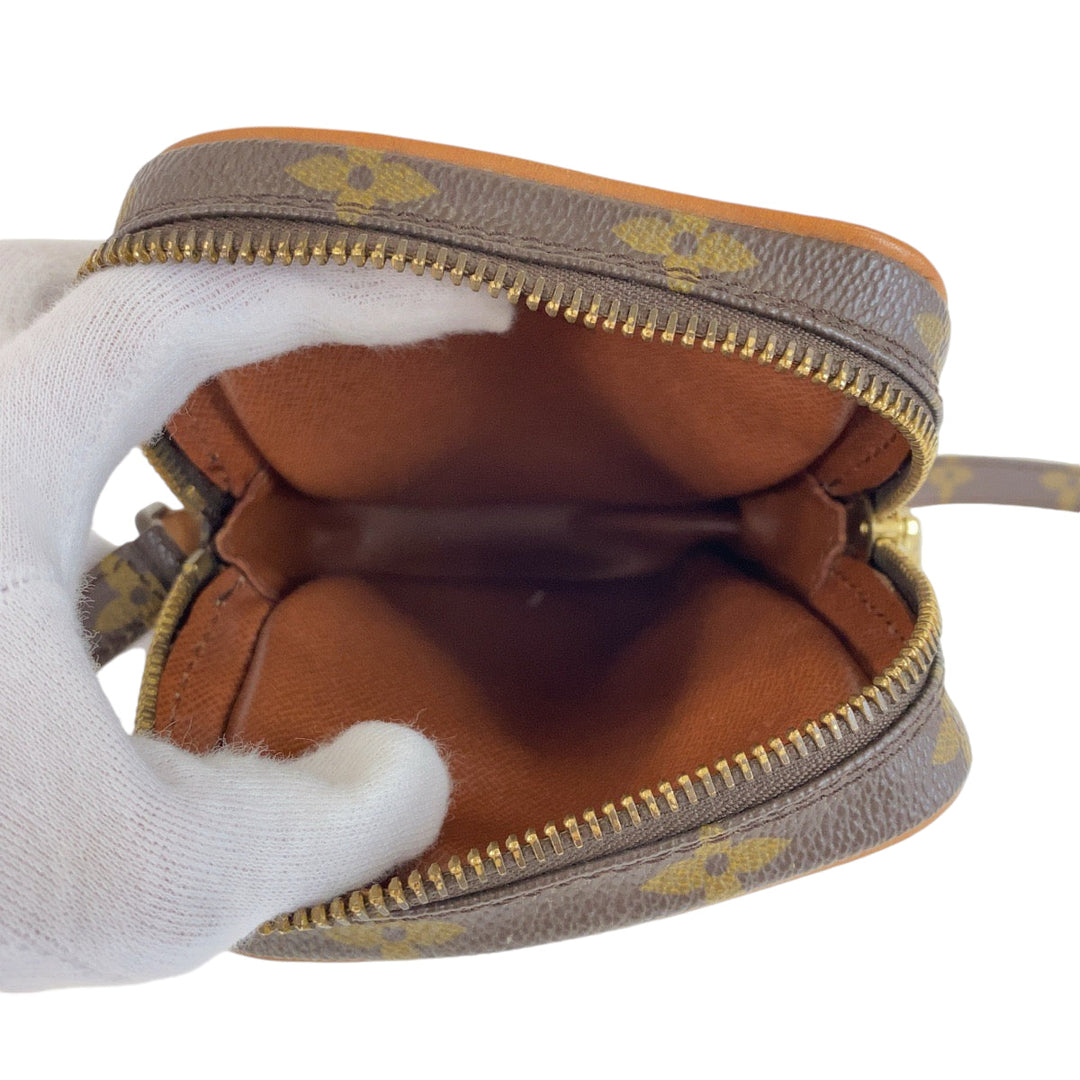 LOUIS VUITTON Shoulder Bag M45268 PVC Brown Gold Metal Shoulder Bag Crossbody Pochette Monogram Mini Danube Women Used Authentic