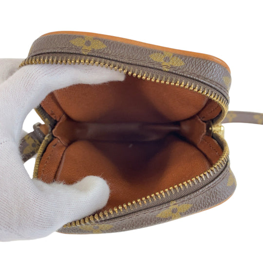 LOUIS VUITTON Shoulder Bag M45268 PVC Brown Gold Metal Shoulder Bag Crossbody Pochette Monogram Mini Danube Women Used Authentic