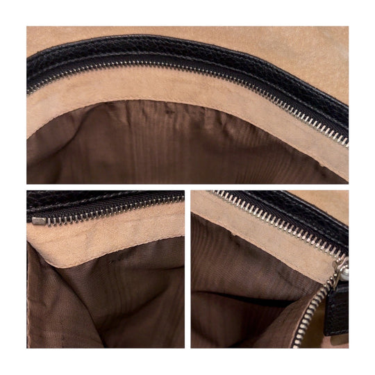 GUCCI Business bag 231850 leather Black SilverMetal Business Bag Briefcase Shoulder Bag 2WAY Bamboo Tassel mens Used Authentic