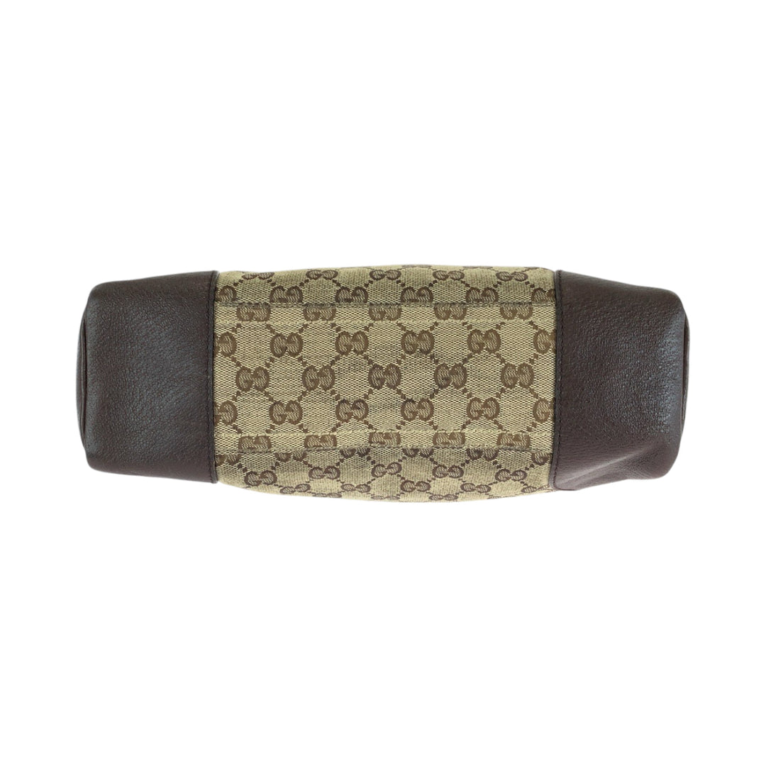 GUCCI Shoulder Bag 114273 GG canvas Brown Beige SilverMetal Shoulder Bag Messenger bag Women Used Authentic