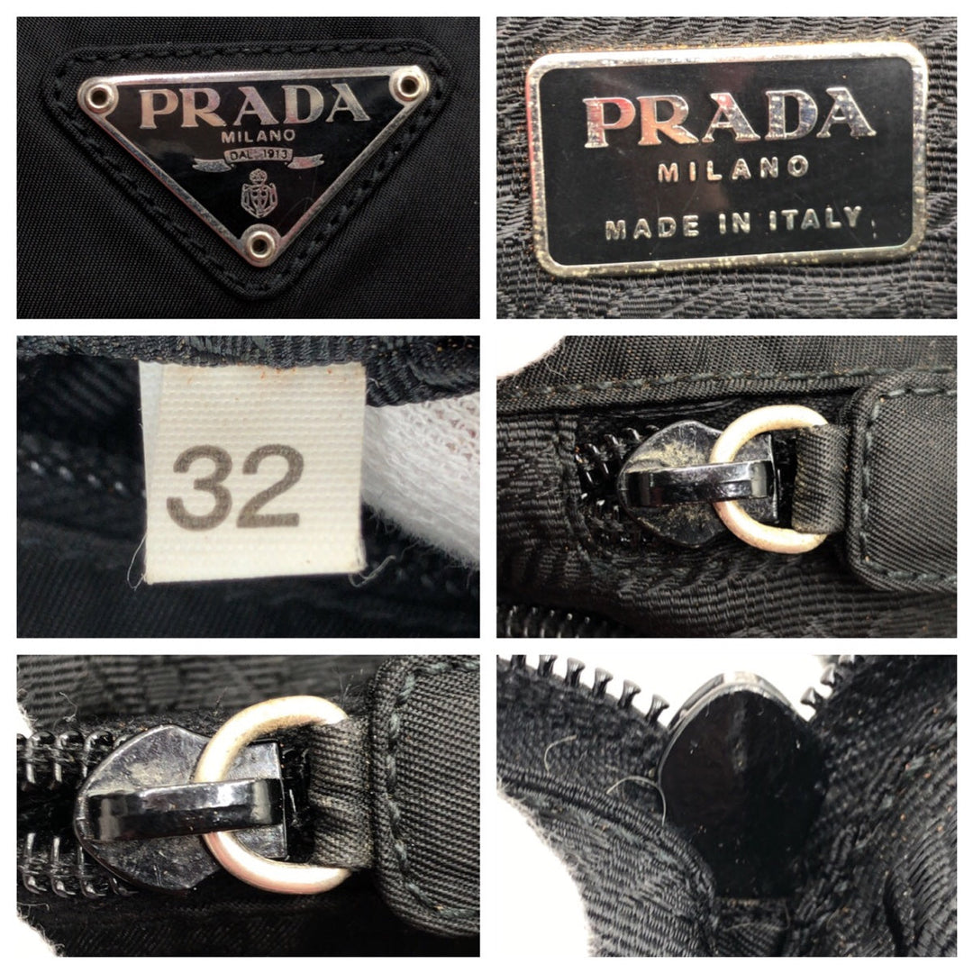 PRADA Tote Bag Nylon black Tote Bag handbag Test Triangular logo Women Used Authentic