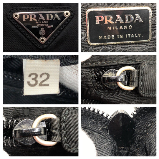 PRADA Tote Bag Nylon black Tote Bag handbag Test Triangular logo Women Used Authentic