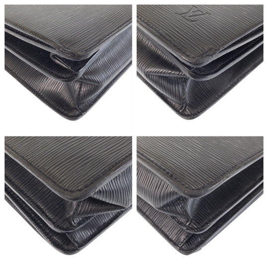 LOUIS VUITTON Business bag M54532 Epi Leather Noir Black SilverMetal Business bag briefcase Epi Robusto mens Used Authentic