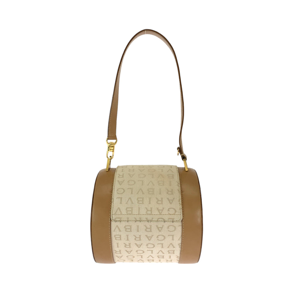 BVLGARI Shoulder Bag canvas Beige Brown Gold Metal Shoulder Bag Vanitek Bag Accessory Pouch Logo mania B-Zero 1 Women Used Authentic