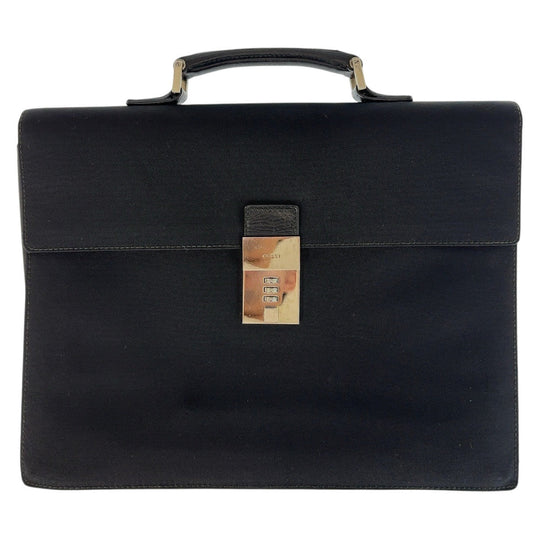 GUCCI Business bag 015 3714 leather Black SilverMetal Business Bags Briefcases mens Used Authentic