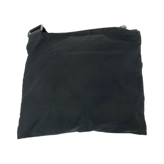 PRADA Shoulder Bag Nylon Black Silver Metal Shoulder Bag pochette Test Triangle With logo Women Used Authentic